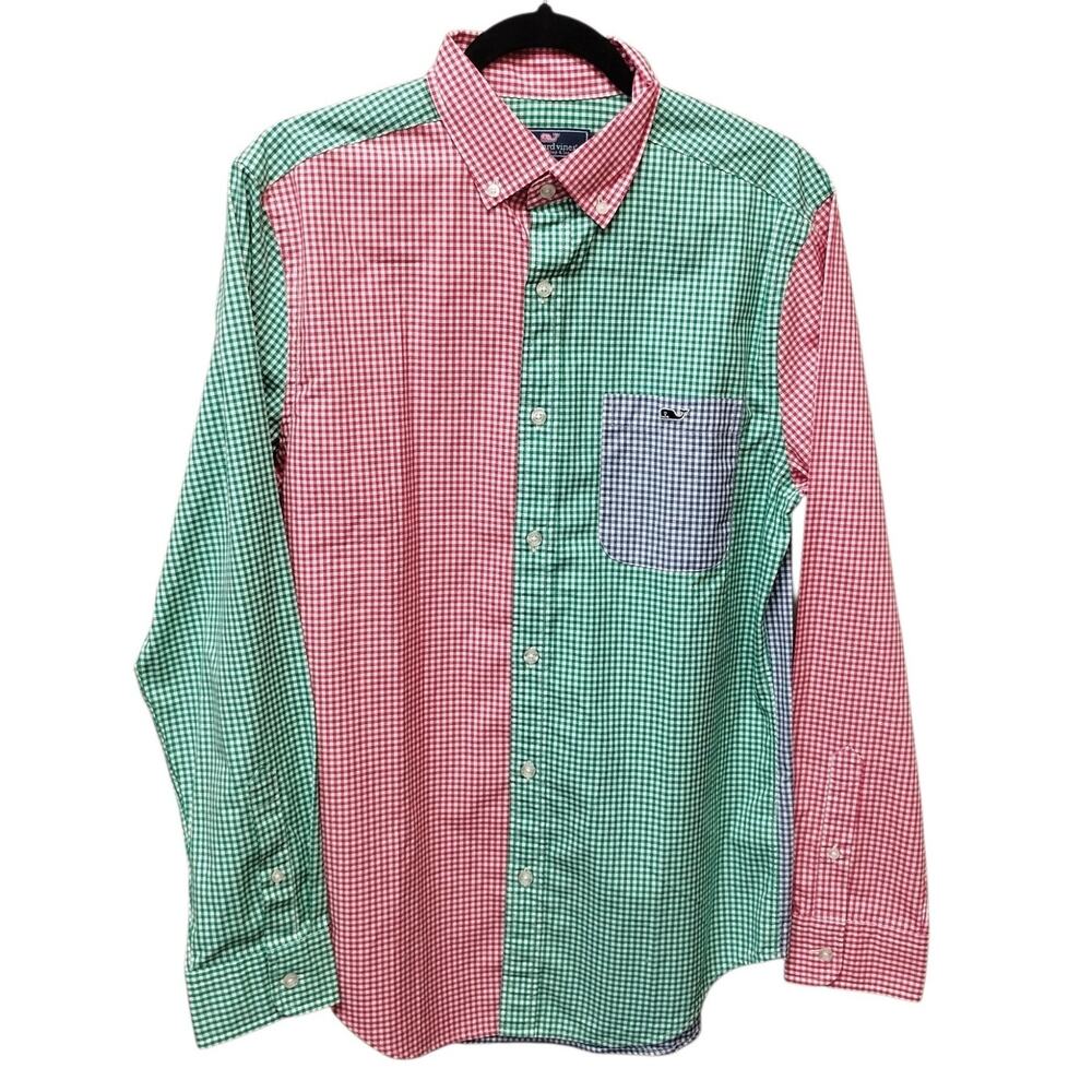 NWT Vineyard Vines Mens Preppy Colorblock Tucker Shirt Small Gingham Classic Fit